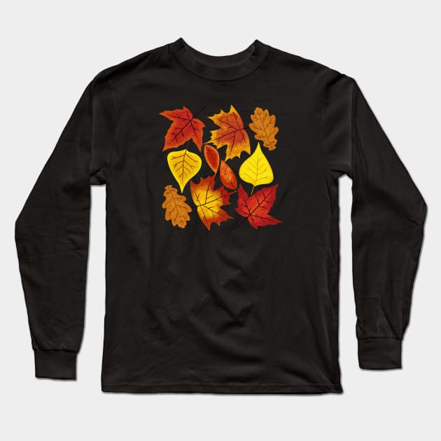 Autumn Leaves Long Sleeve T-Shirt by nickbeta